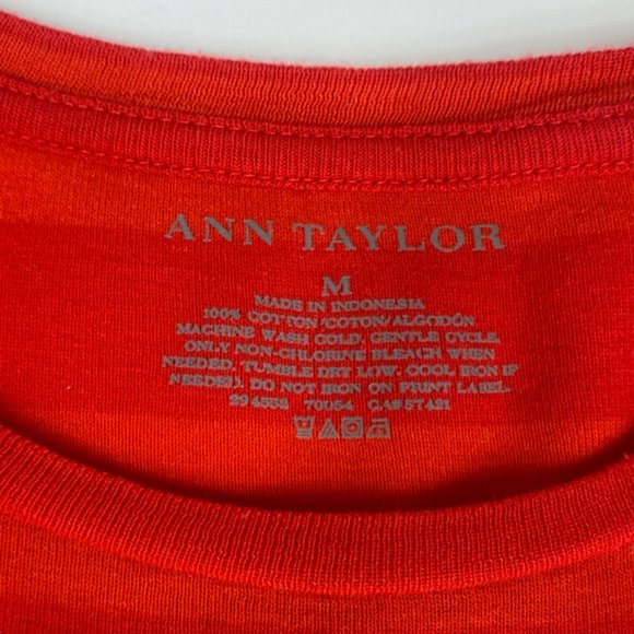 NWOT Ann Taylor Red and Tan/Khaki Toned Striped Long-sleeve T-shirt Size… - Picture 7 of 7